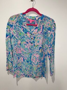 Lilly Pulitzer Elsa Long-Sleeve Women's Top - Blue & Pink
